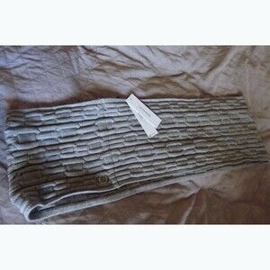 NWT Calvin Klein neutral Gray Cable Aran Knit Infinity scarf snood 64"x 12"